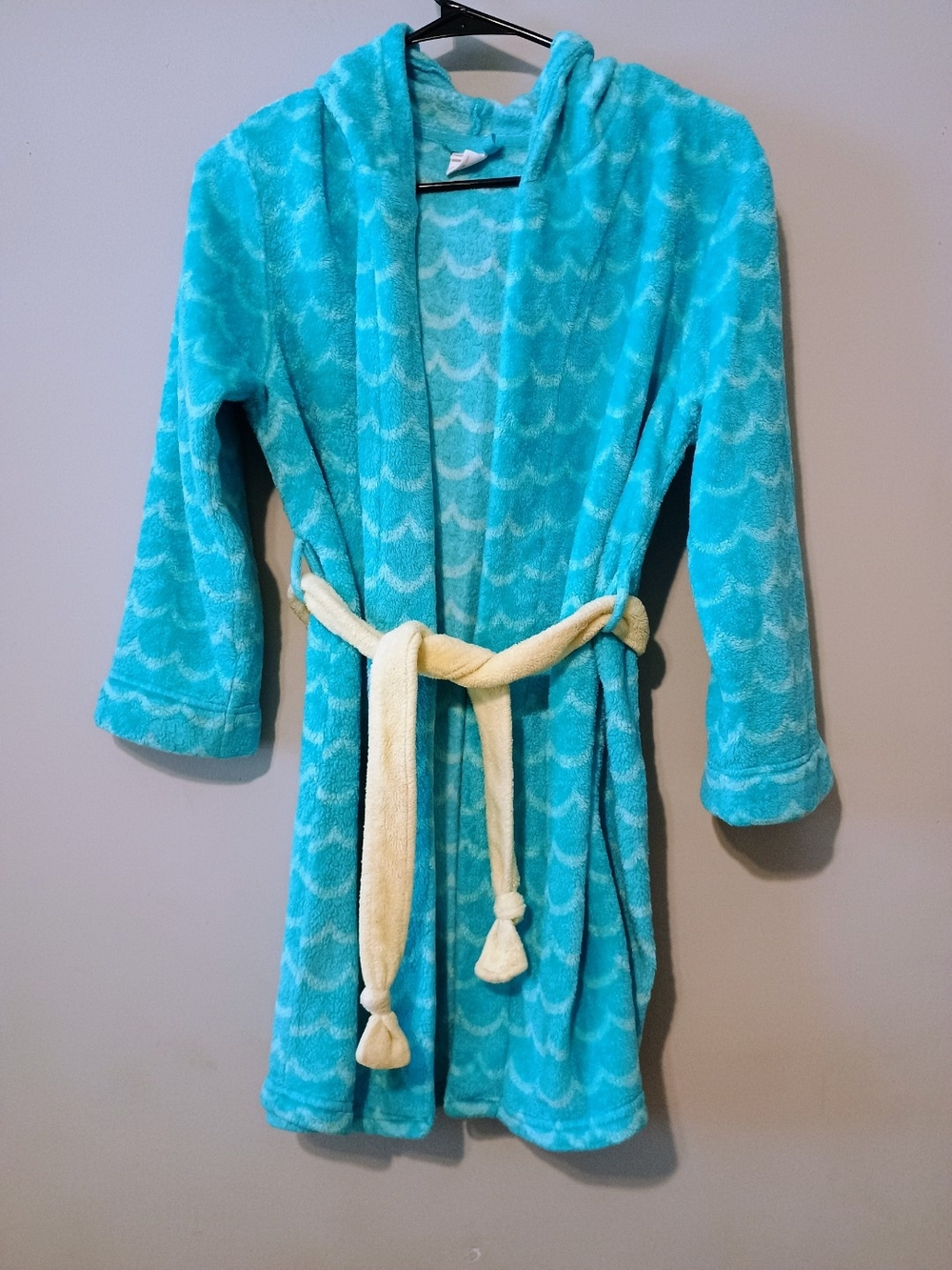 Cat & Jack Girls Fleece Hooded Owl Robe Belted L (10/12)